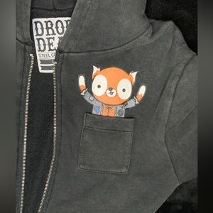 #iheartDropDeadClothing Black Fox zip up hoodie size Large
